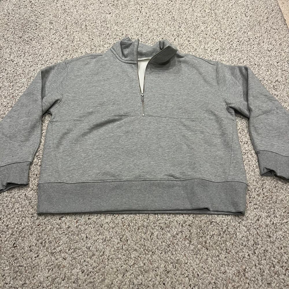 Everlane Heather Gray Quarter-Zip Sweatshirt